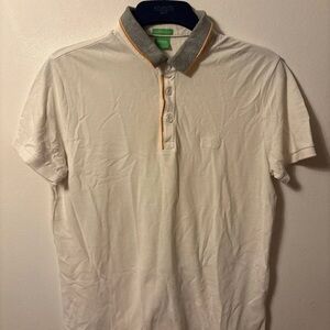 Lulu's White Polo with Gray and Orange Trim